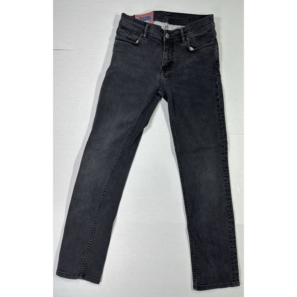 Acne Studios Blå Konst Women's Jeans 29x27 Black Slim Fit Made in Italy
